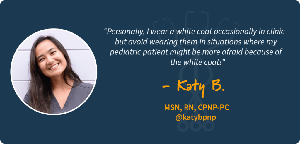 Do nurse practitioners wear white coats?