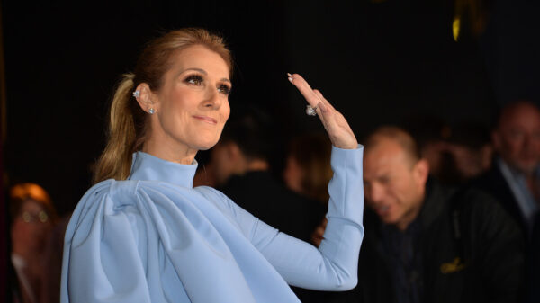 celine dion waving to the camera