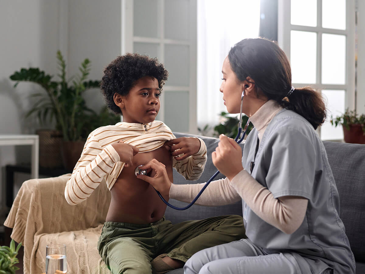 pediatrician with child